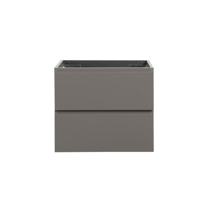 Wall Mount Bathroom Cabinet Without Basin, Gray Two-Drawer Storage Unit with Pre-Assembled Design for Space-Saving Modern Bathrooms