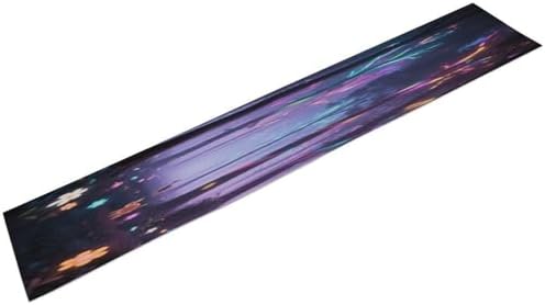Holographic Projection Forest Linen Table Runner , Table Cloth Washable , Tablecloth for Kitchen Coffee Table Family Dinners Holiday Parties Home Decor (13.4x72.4 Inch)
