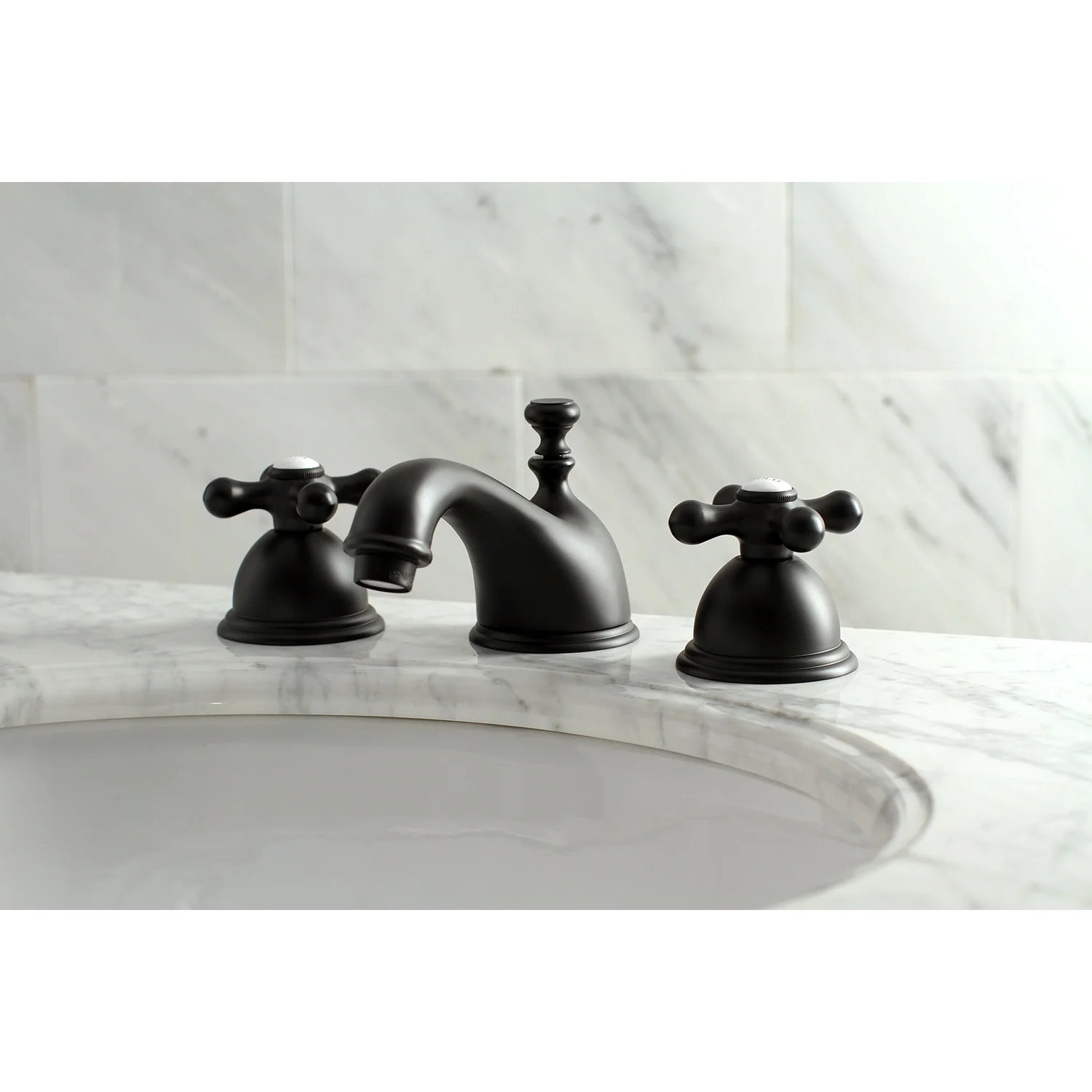 Kingston Brass KS3967AX 8 in. Widespread Bathroom Faucet, Brushed Brass