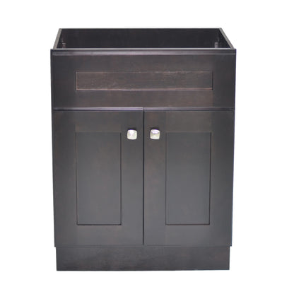 Design House Brookings 24" x 18" Ready to Assemble Solid Wood 2-Door Bath Vanity Cabinet, Espresso