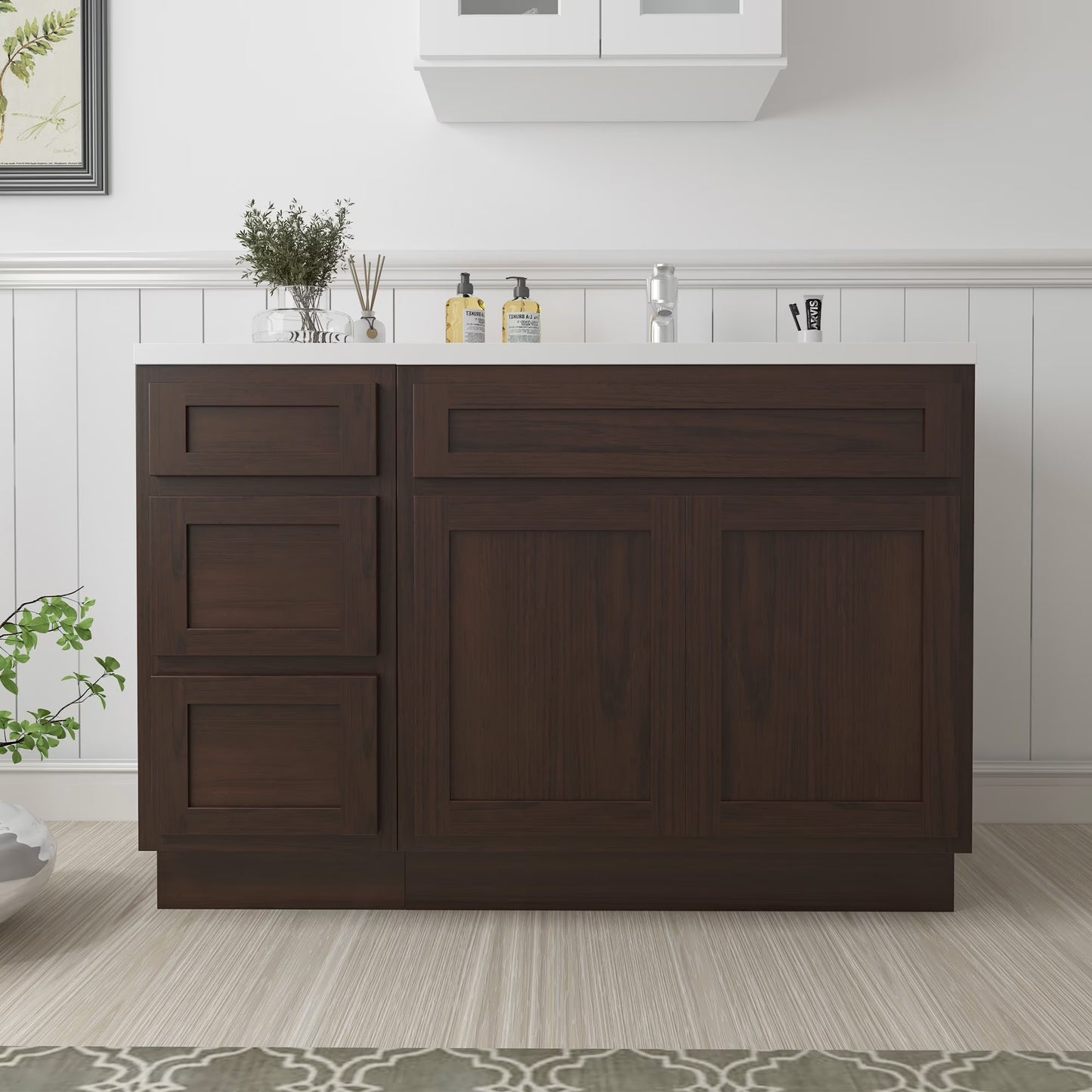 45 in. W x 21 in. D x 32.5 in. H Bath Vanity Cabinet without Top in Gray