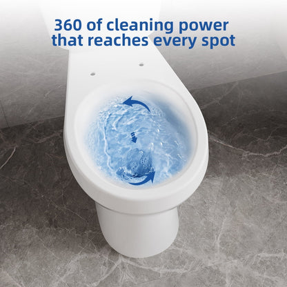 21" Toilet, Two-Piece Toilet, ADA Toilet with Dual Flush, Elongated Toilets for Bathrooms with Soft Close Seat, Universal Height with 1.28 Siphonic Flush Cotton White