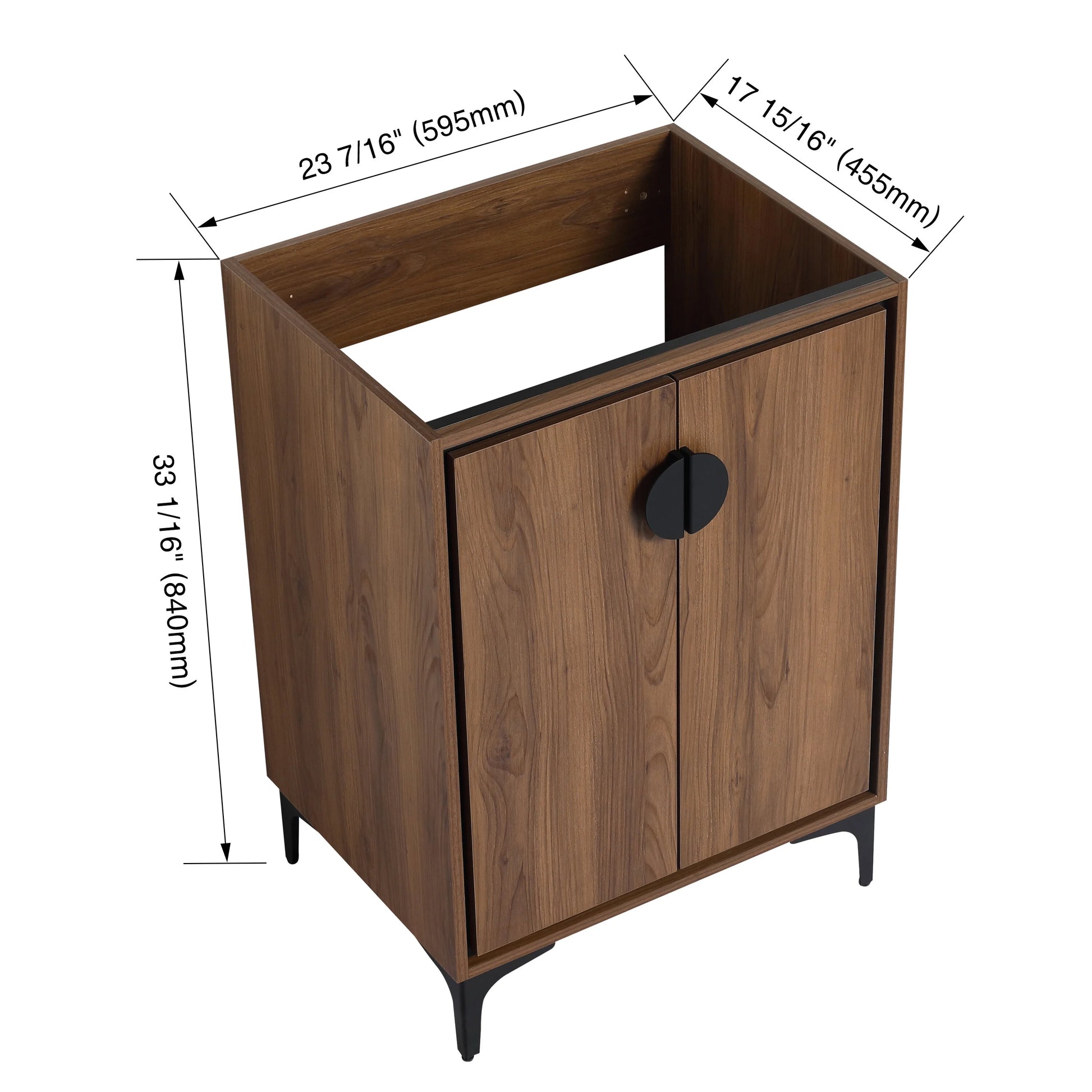 DUOSONG 24'' Bathroom Vanity Without Top Sink, Modern Bathroom Storage Cabinet With 2 Soft Closing Doors, Single Sink Bathroom Vanity Oak Engineered Wood Bath & Faucets Bathroom Vanities