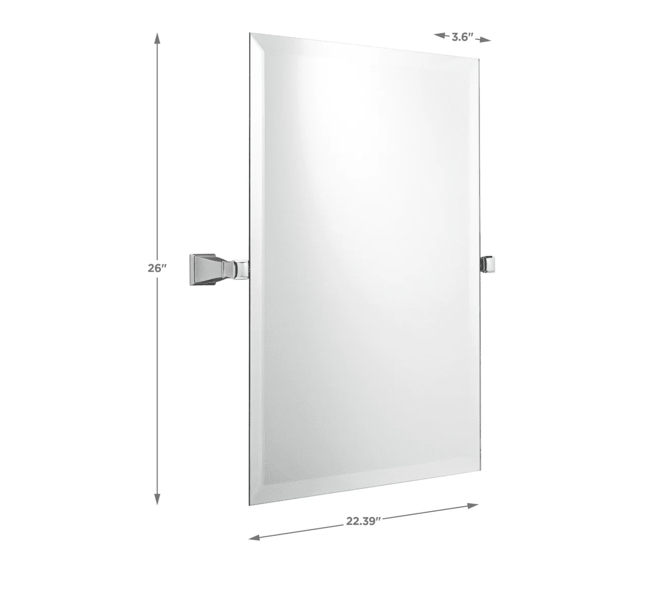 Chandler 26" x 22" Square Tilt Bathroom Mirror, Chrome