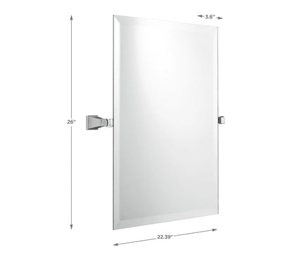 Chandler 26" x 22" Square Tilt Bathroom Mirror, Chrome