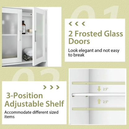 Yardi Yard Over the Toilet Bathroom Storage Cabinet with Adjustable Shelf, Bathroom Organizers and Storage