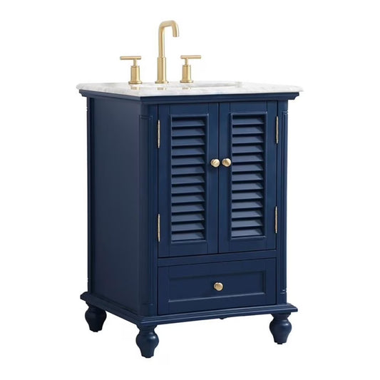 24 inch single bathroom vanity in blue
