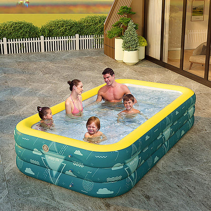 Family Inflatable Swimming Pool, Inflatable Pool for Baby, Kiddie, Kids, Adult, Outdoor, Garden, Backyard, Summer Water Party Inflatable Bathtub for Indoor or Outdoor