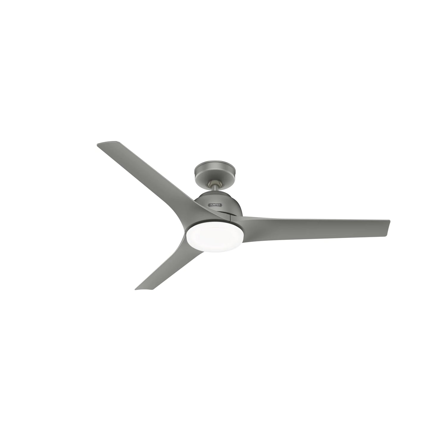 Hunter - Gallegos Indoor/Outdoor Ceiling Fan With Light, Wall Control, 52-inch, Matte Silver, Modern-style, 3-speed WhisperWind Motor, 51586, for Porches, Bathrooms