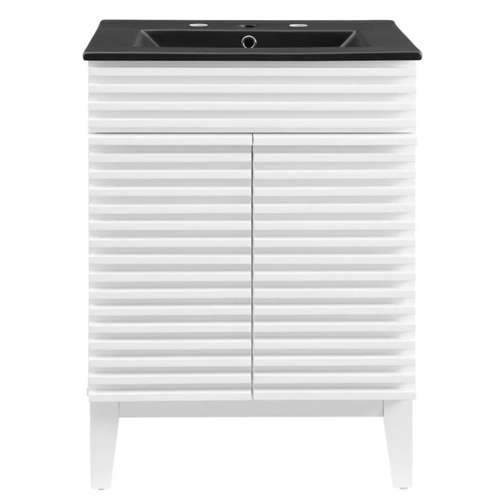 Modway Render 24" Bathroom Vanity in White Black