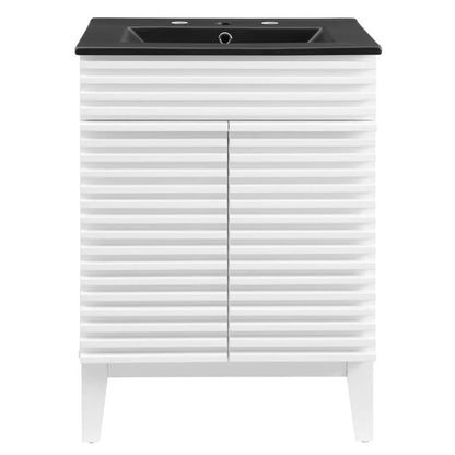 Modway Render 24" Bathroom Vanity in White Black