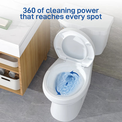 Two Piece Toilet, Elongated ADA 17" Height, Side Press Flush Split Toilet with Under-Locking Lid, Toilets for Bathrooms Comfort, Powerful Flushing American Standard Toilet, White