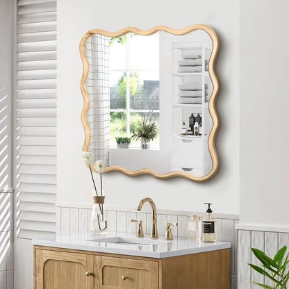 Large 40"x28" Solid Wood Rectangle Mirror in Antique Black - Modern Wall Decor for Home, Living Room, Bedroom, and Bathroom