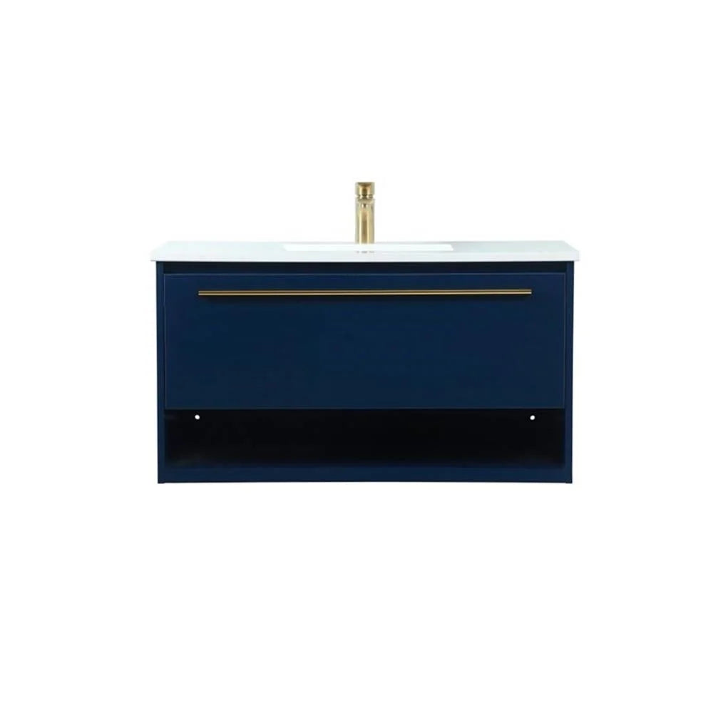 Elegant Kitchen and Bath 36 Inch Single Bathroom Vanity In Blue