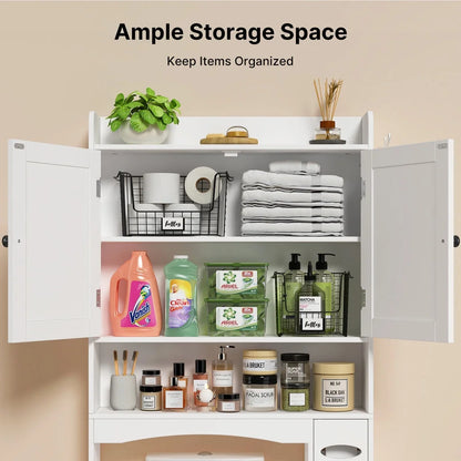 Aiho Over The Toilet Storage Cabinet, Bathroom Shelf Over Toilet, Bathroom Storage Cabinet Organizer - White