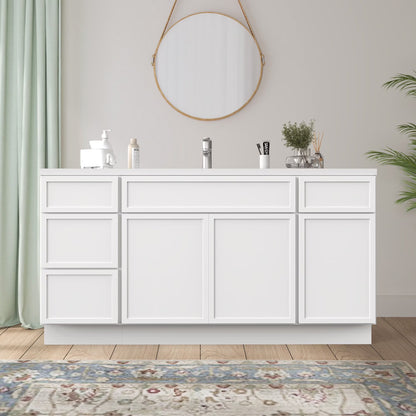 Vanity Art 63" Freestanding Bathroom Vanity Cabinet without Top in Smoky Gray