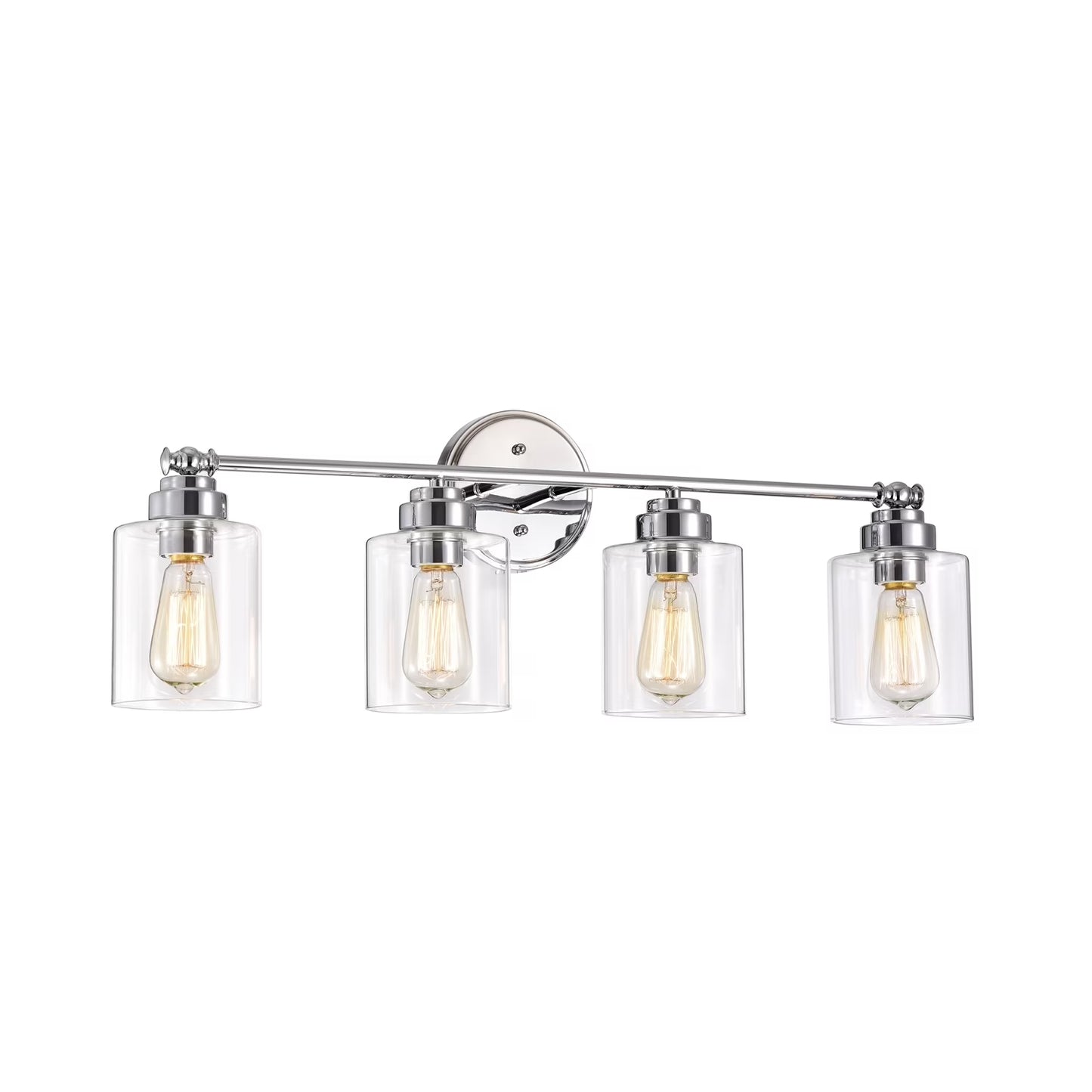 CHLOE Karson Transitional 4 Light Chrome Bath Vanity Fixture 30" Wide