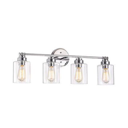 CHLOE Karson Transitional 4 Light Chrome Bath Vanity Fixture 30" Wide