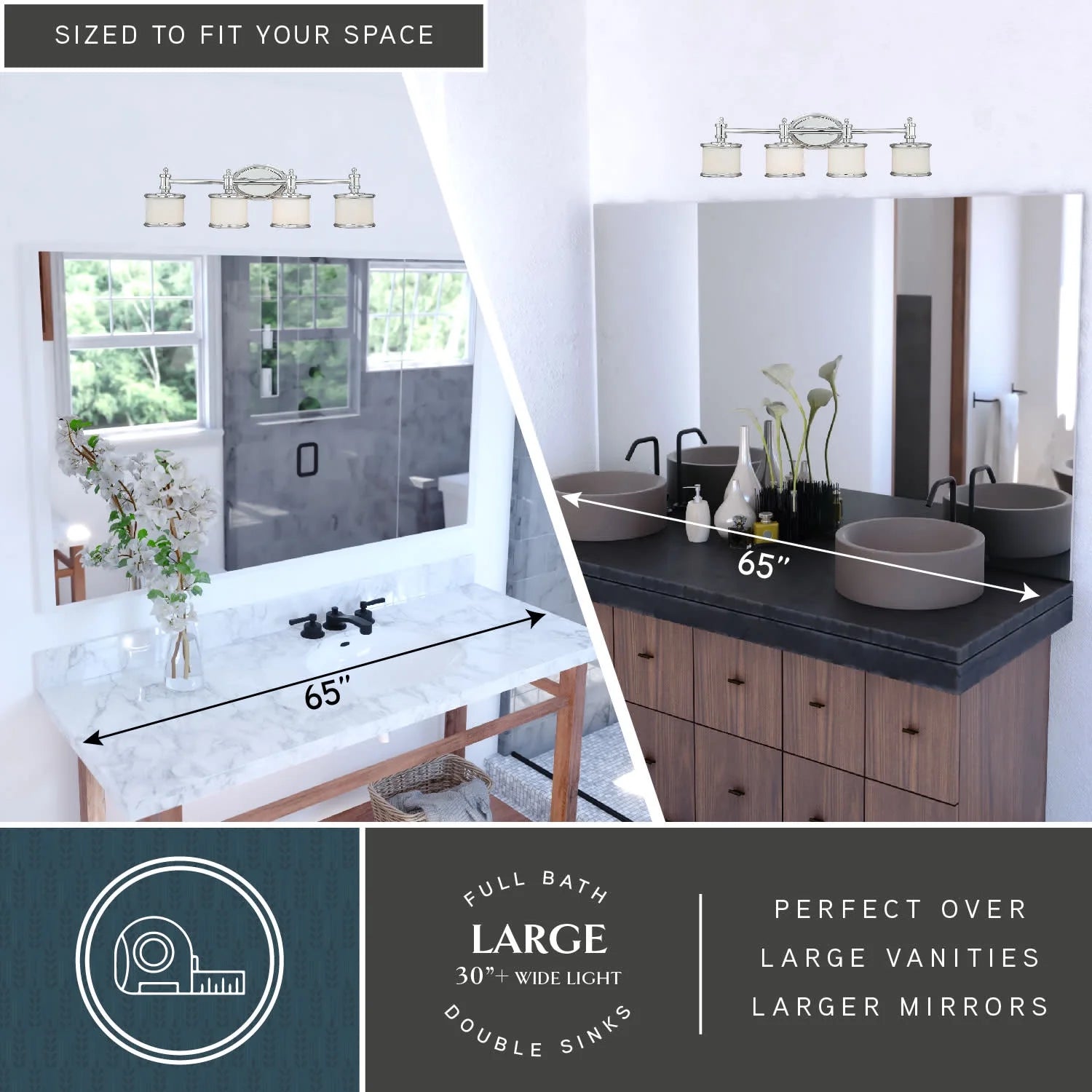 Carlisle 4 Light Chrome Bathroom Vanity Fixture