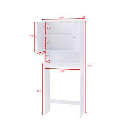 Gymax Bathroom Space Saver Over The Toilet Shelved Storage Cabinet Organizer White