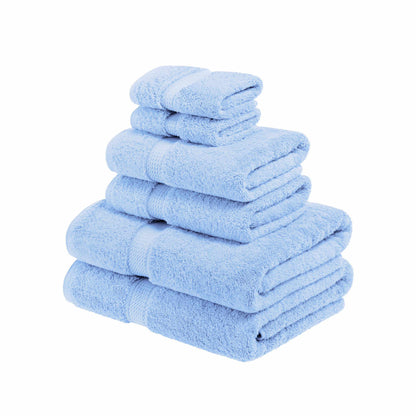 Egyptian Cotton 900 GSM Hotel Quality 6-Piece Towel Set, 2 Face, 2 Hand, and 2 Bath Red