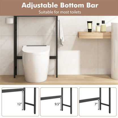 Finihen Over The Toilet Storage Cabinet, Storage Shelf, with 2 Doors and Adjustable Shelf, for Bathroom,Black