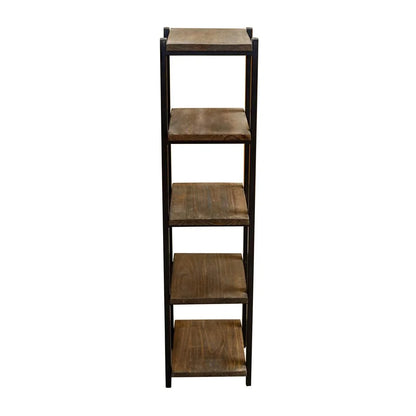 Pomona 48"H Metal and Solid Wood Bath Floor Storage Shelf