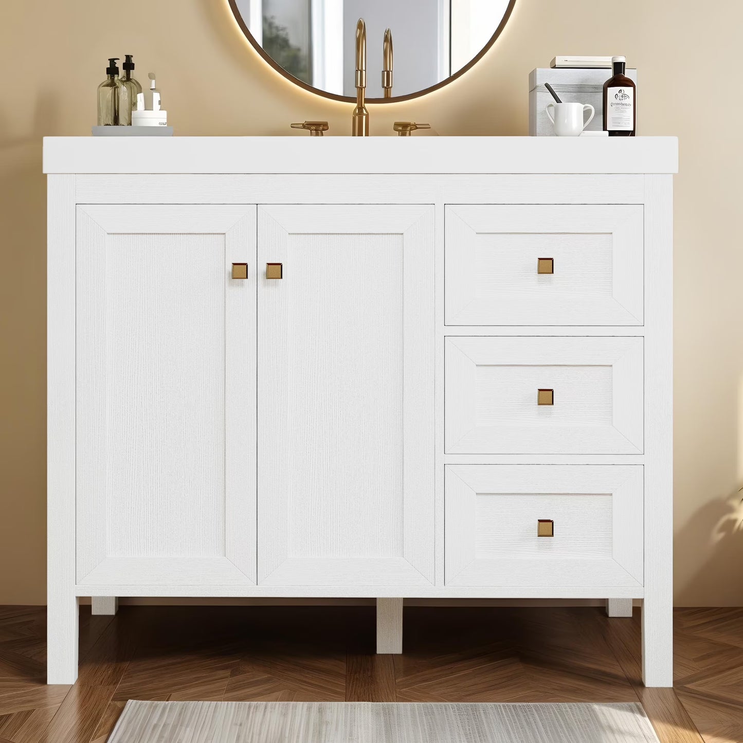 Dextrus 36'' Modern Bathroom Vanity with Sink Combo, Freestanding Bathroom Storage Cabinet with Drawers & Doors, Black