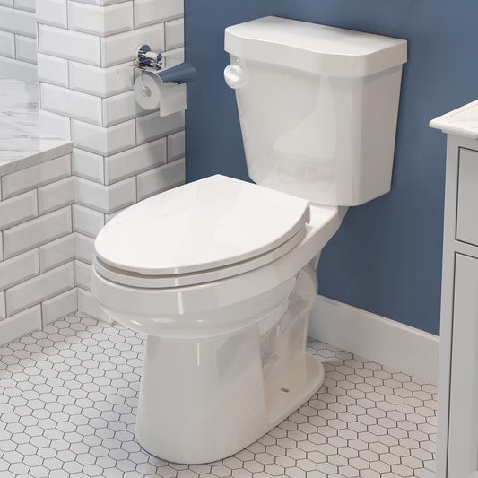 HOROW HWTT-E01S 1.28 GPF Elongated Ceramic Bathroom Toilet, Chair Height Floor Mounted Two-Piece