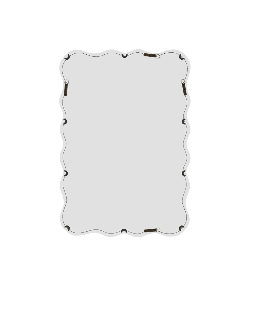 Solid Wood Wavy Frame Modern Mirror - 40x28 Inches Durable Farmhouse Wall Decor for Bathroom, Living Room & Entryway with Easy Install