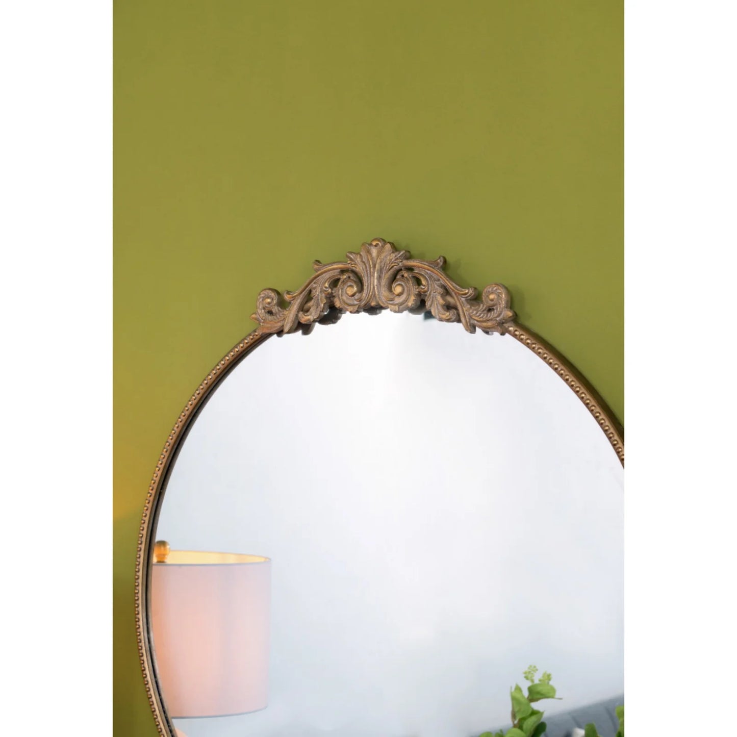 Gallan 36x 39 Inch Oval Gold Mirror, Wall Mounted Mirror with Metal Frame, Suitable for Bathroom, Living Room, Bedroom