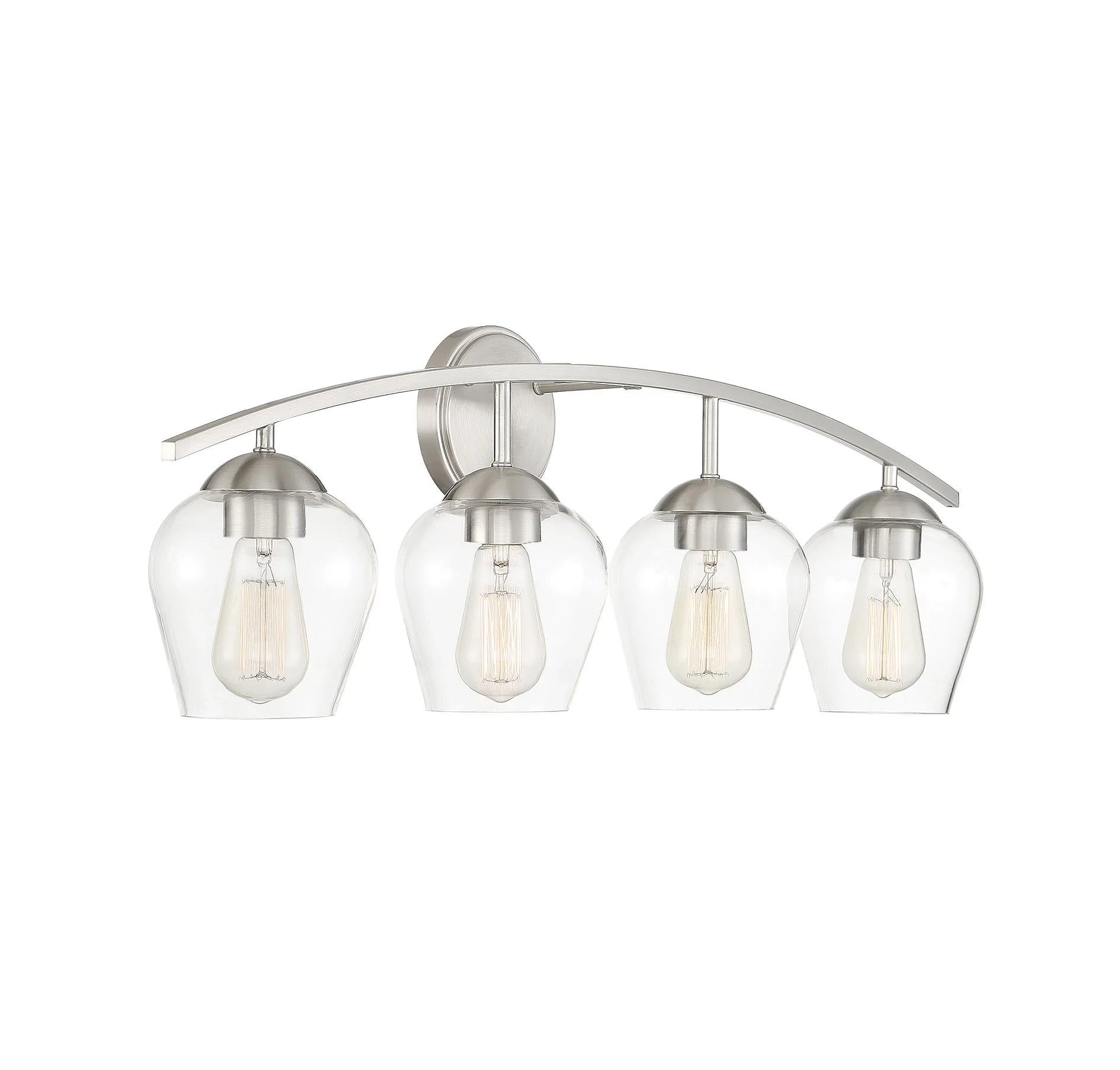 Trade Winds Lighting 4-Light Bathroom Vanity Light In Brushed Nickel