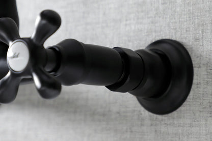 Kingston Brass KS3240AX Vintage Wall Mount Bathroom Faucet, Matte Black