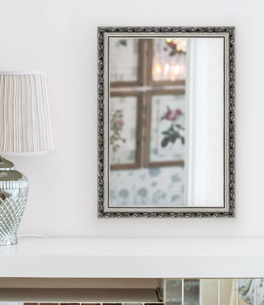H-A Framed Rectangle Bathroom Mirrors for Wall,Wall Mounted Mirror Vertical or Horizontal Hanging for Living Room,Bedroom (32''x24''Sliver)