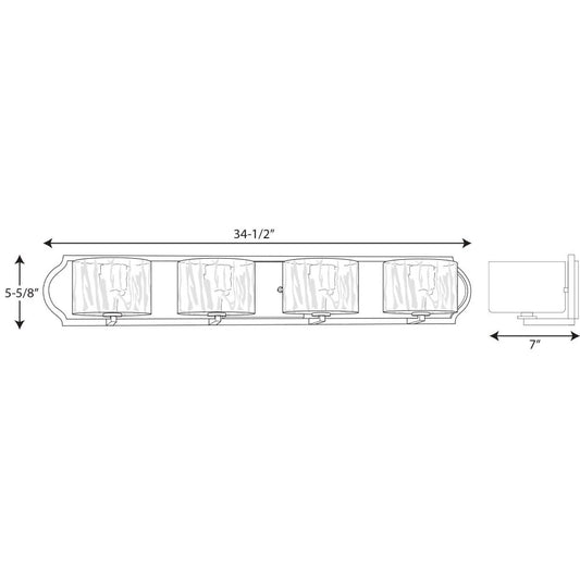 Progress Lighting Caress Polished Nickel Traditional/Formal Bath & Vanity w/ 4 Light 60W - P3078-104WB