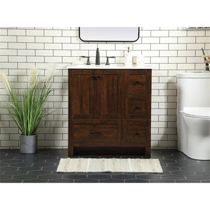 Elegant Kitchen and Bath 32 Inch Single Bathroom Vanity In Expresso