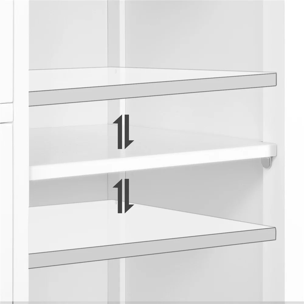 Yaheetech Wooden Free-Standing Bathroom Floor Cabinet with Drawers and Cupboard, White