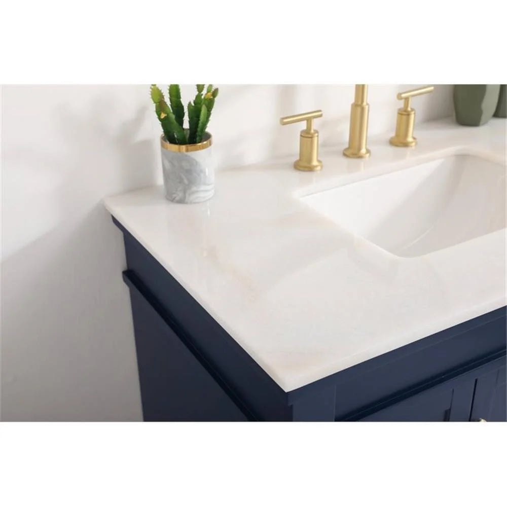 Elegant Decor Lexington 36" Solid Wood Single Bathroom Vanity in Blue