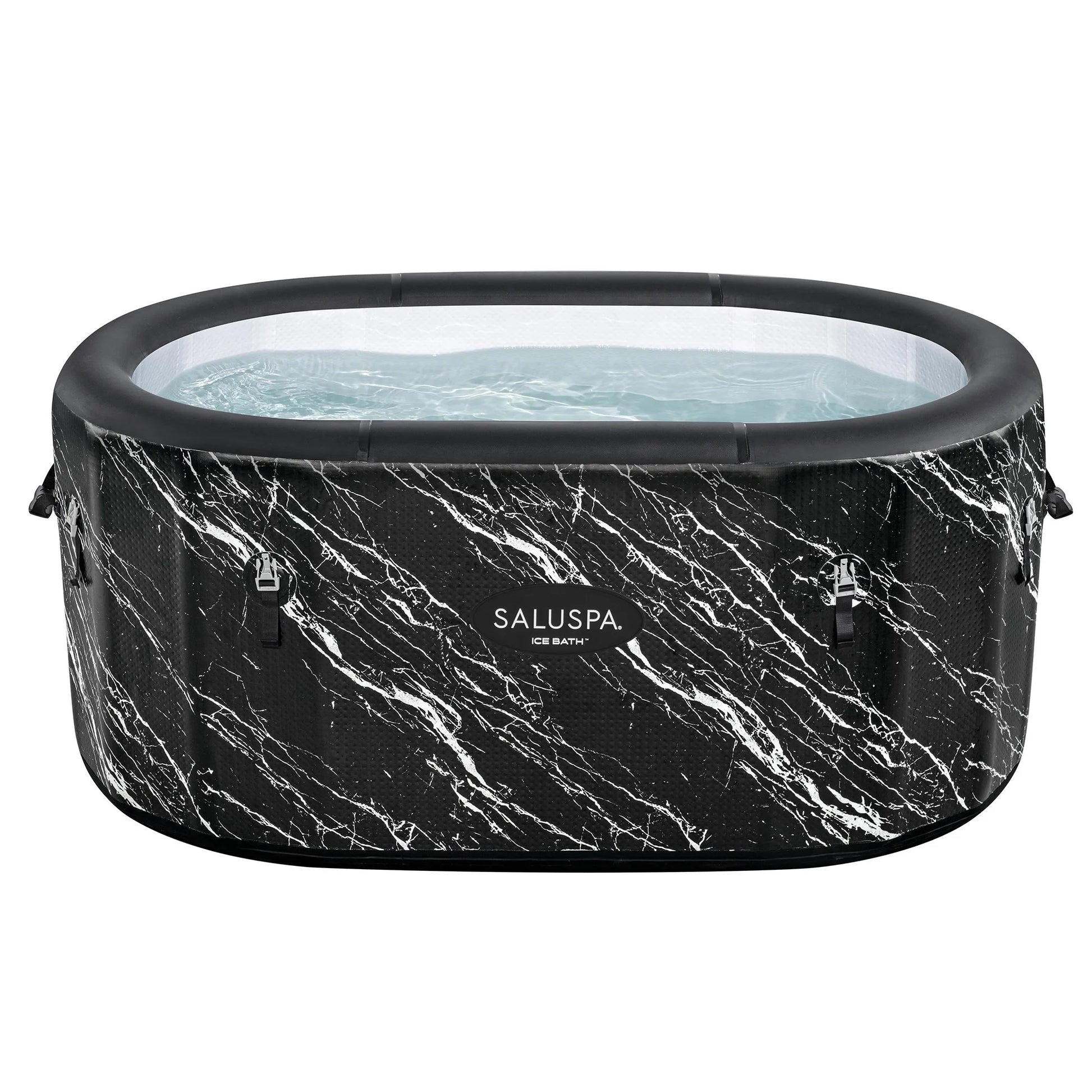 SaluSpa: Glacial Dip - Cold Plunge Inflatable Tub - 60x36x28", Black Marble, Ice Bath, FortiFiber, Polar Shield Year Round Use, Cover & Storage Bag