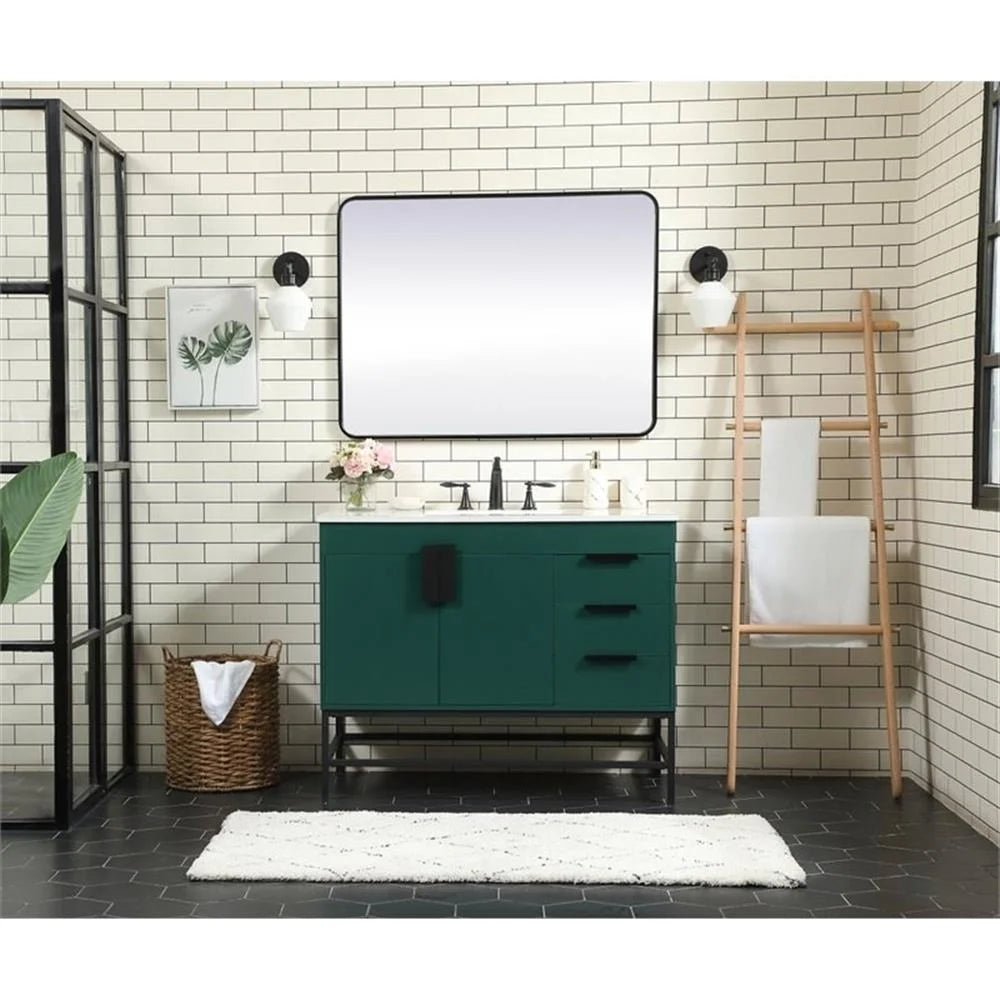 Elegant Kitchen and Bath 42 Inch Single Bathroom Vanity In Green