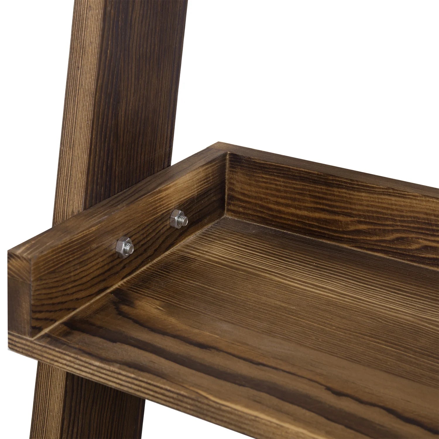 MyGift Wood Over-The-Toilet Leaning Bathroom Ladder Shelf, Dark Brown 3-Tier