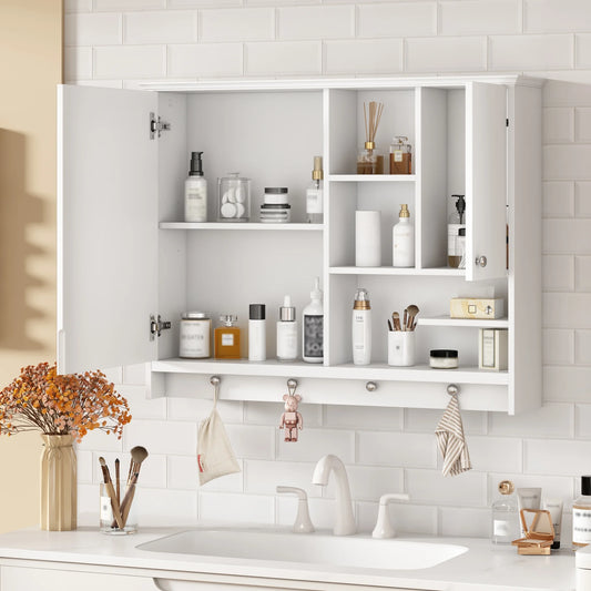 Bathroom Storage Cabinet 36 Inch Wall Mounted Medicine Cabinet, Bathroom Storage Cabinet with Mirror Door and Adjustabl Shelf, Mirror Cabinet for Bathroom,Bathroom Wall Storage