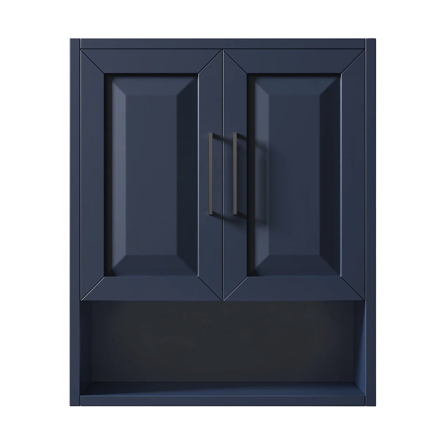 Wyndham Collection Daria Over-the-Toilet Bathroom Wall-Mounted Storage Cabinet in Dark Espresso with Matte Black Trim