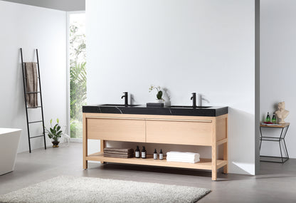 Bibury 72" Whitewash Oak Freestanding Bathroom Vanity