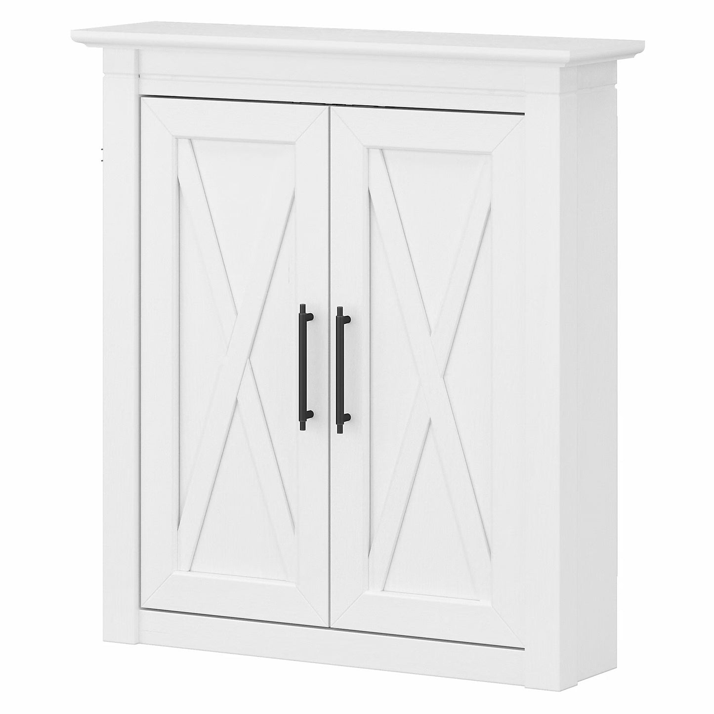 Bush Furniture Key West Bathroom Wall Cabinet with Doors in Driftwood Gray