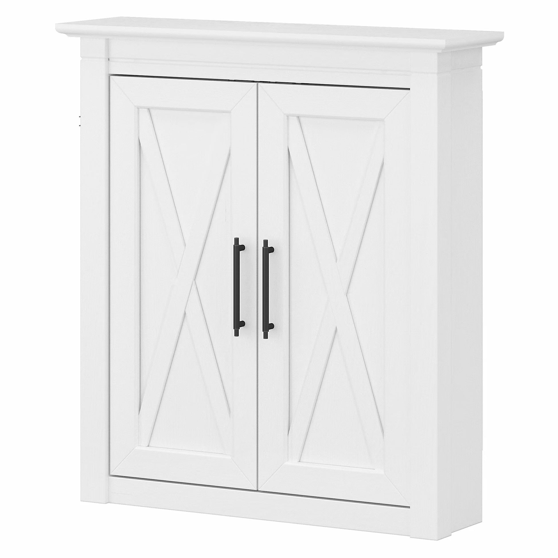 Bush Furniture Key West Bathroom Wall Cabinet with Doors in Driftwood Gray