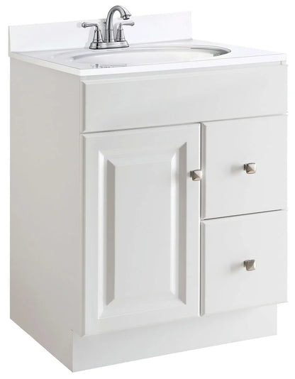Design House Solid Wood 24" Wyndham 1-Door Ready to Assemble Bath Vanity Cabinet, White