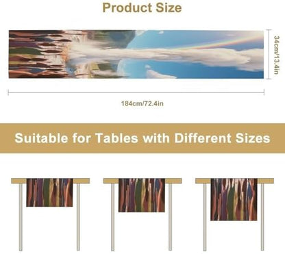 Geyser Eruptions Linen Table Runner , Table Cloth Washable , Tablecloth for Kitchen Coffee Table Family Dinners Holiday Parties Home Decor (13.4x72.4 Inch)