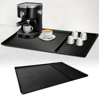 24x16 Inch Silicone Mat for Coffee Station, Heat Resistant Silicone Coffee Mat for Countertop, Kitchen Station Pad,for Coffee Bar and Kitchen Counter