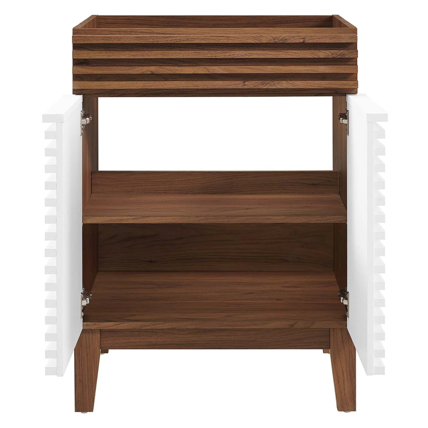 Modway Render Bathroom Vanity Cabinet (Sink Basin Not Included) in White Walnut